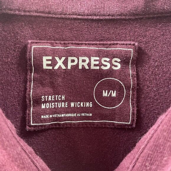 Express Polo Shirt Adult Medium Purple Stretch Moisture Wicking Cotton Preppy - Picture 6 of 11
